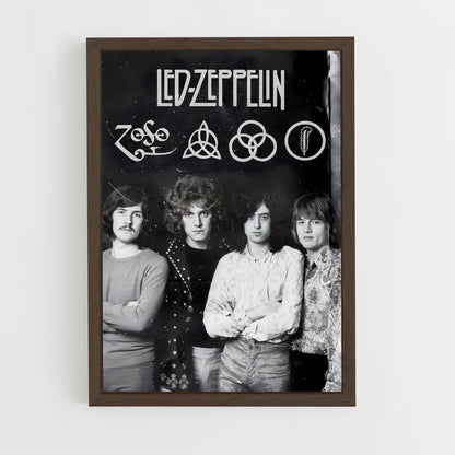 led-zeppelin-14 cadre Bois foncé