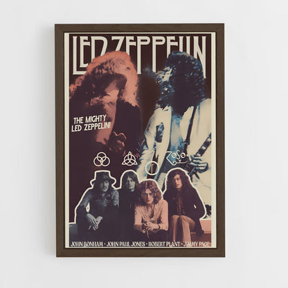 led-zeppelin-17 cadre Bois foncé