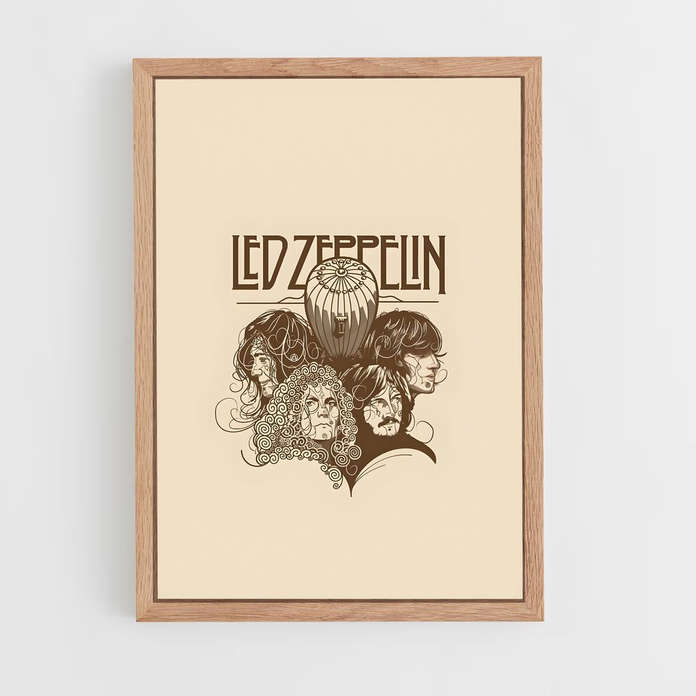 led-zeppelin-3 cadre Bois clair