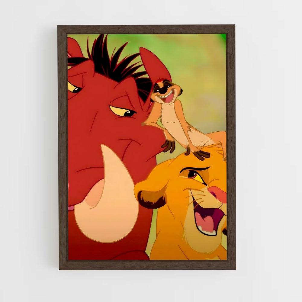 lion-king-10 cadre Bois foncé