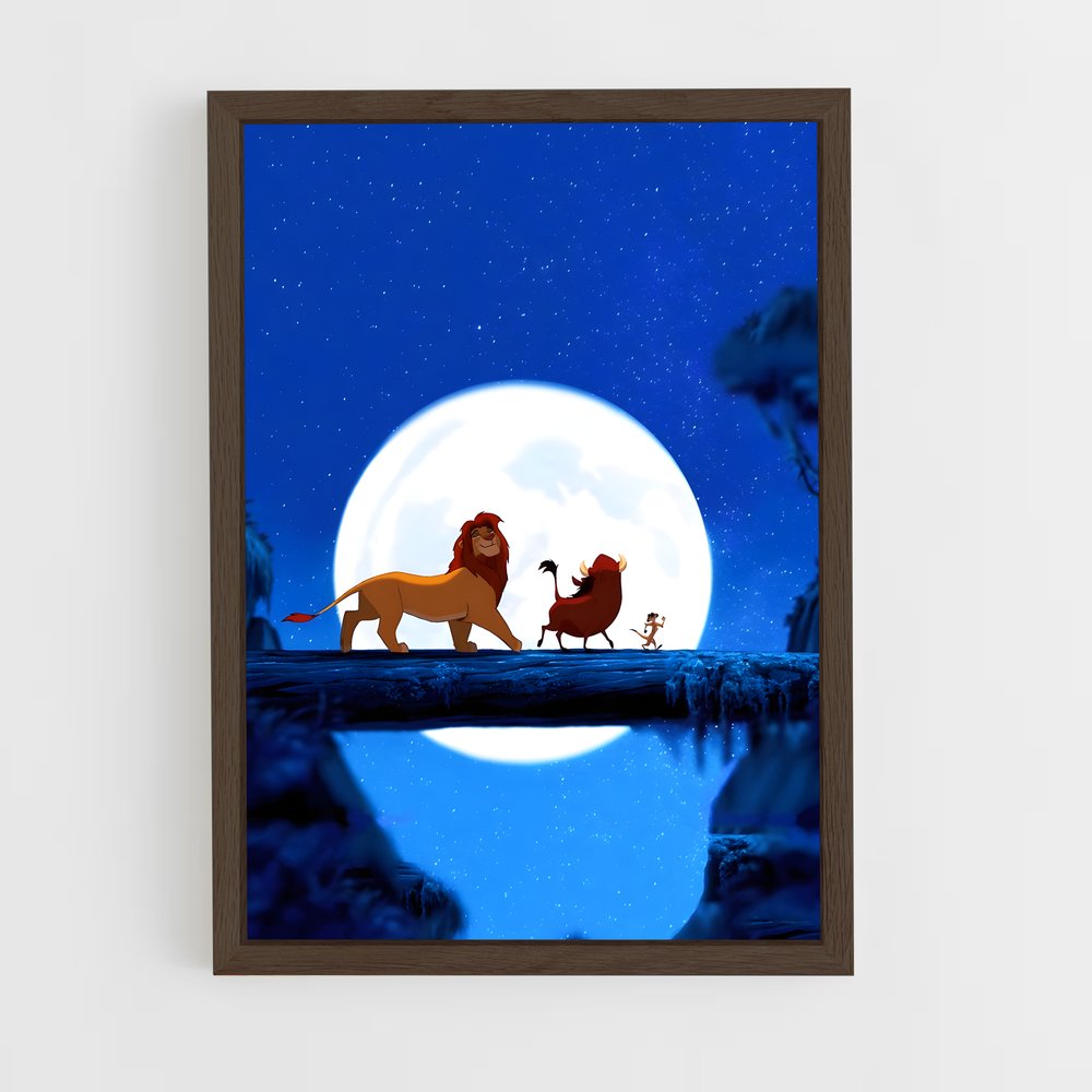 lion-king-5 cadre Bois foncé
