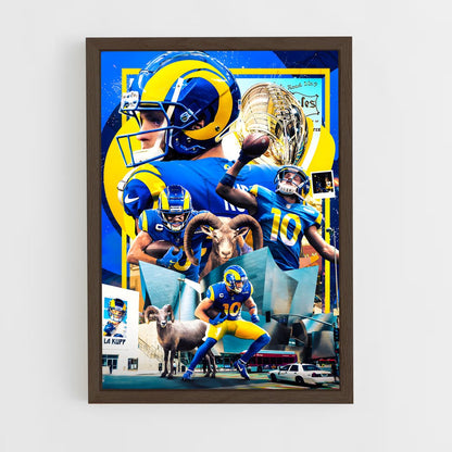 los-angeles-rams-18 cadre Bois foncé