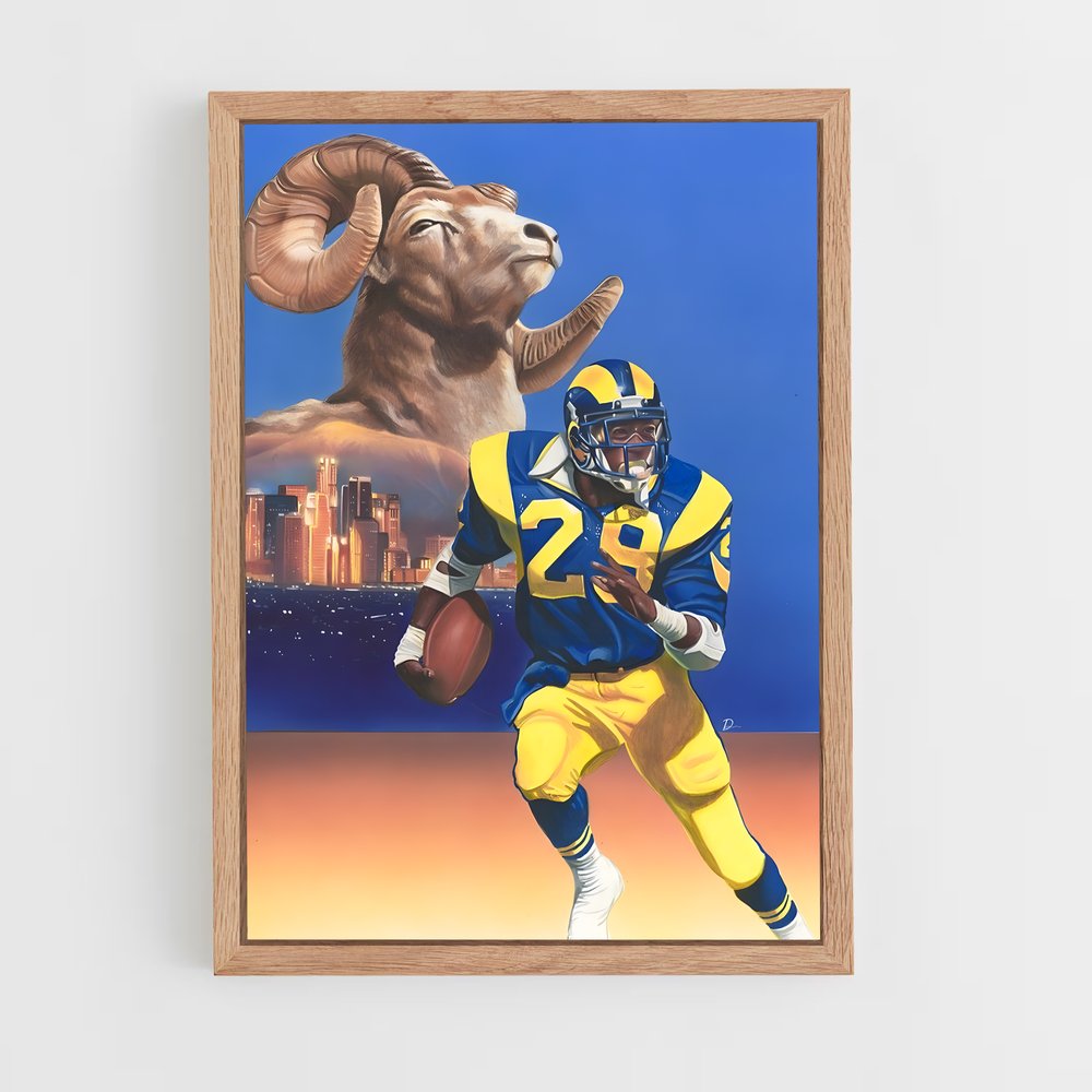 los-angeles-rams-5 cadre Bois clair