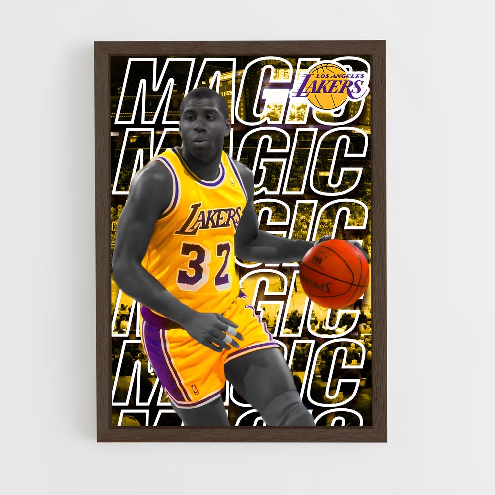 magic-johnson-13 cadre Bois foncé