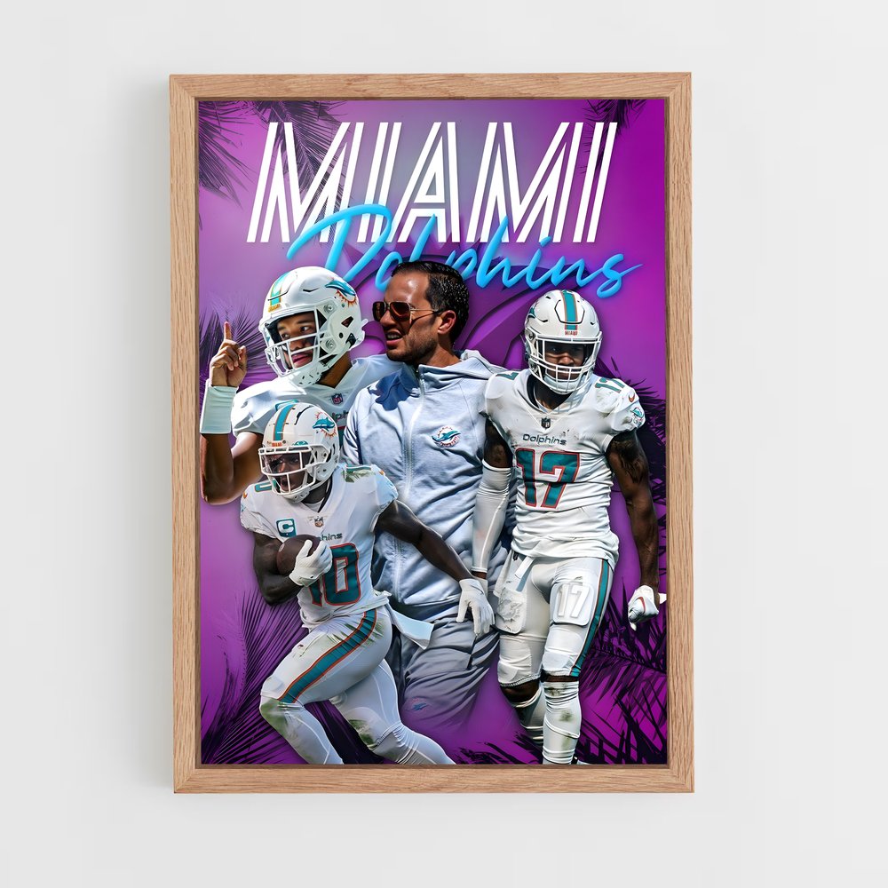 miami-dolphins-14 cadre Bois clair