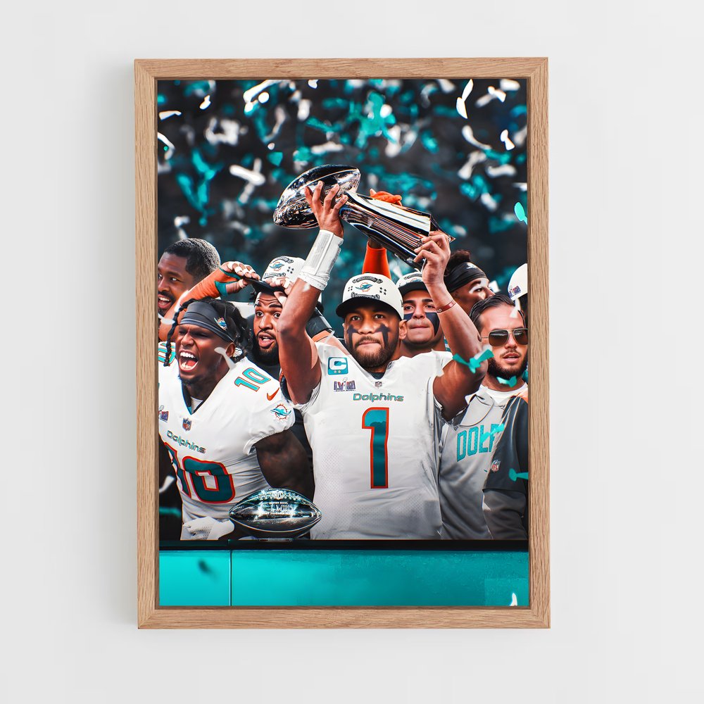 miami-dolphins-18 cadre Bois clair