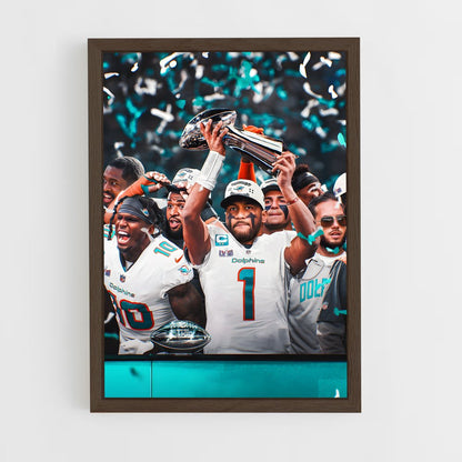 miami-dolphins-18 cadre Bois foncé