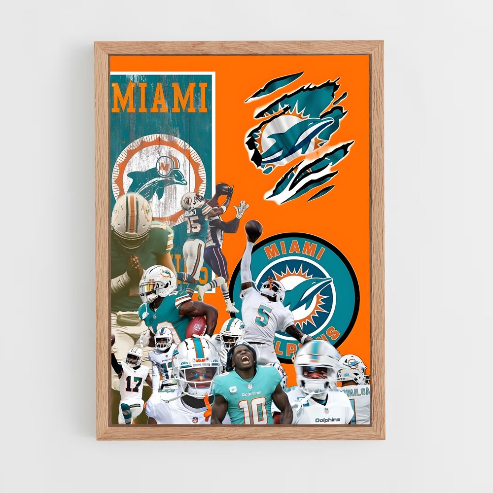 miami-dolphins-2 cadre Bois clair