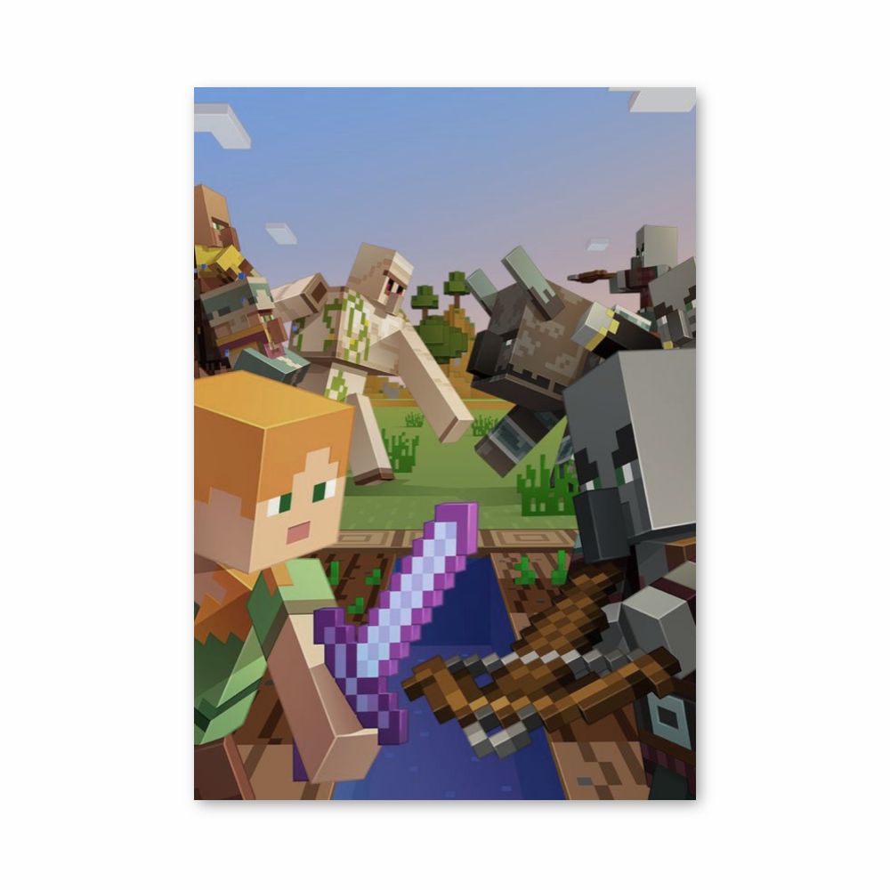 Poster Combattimento di Minecraft