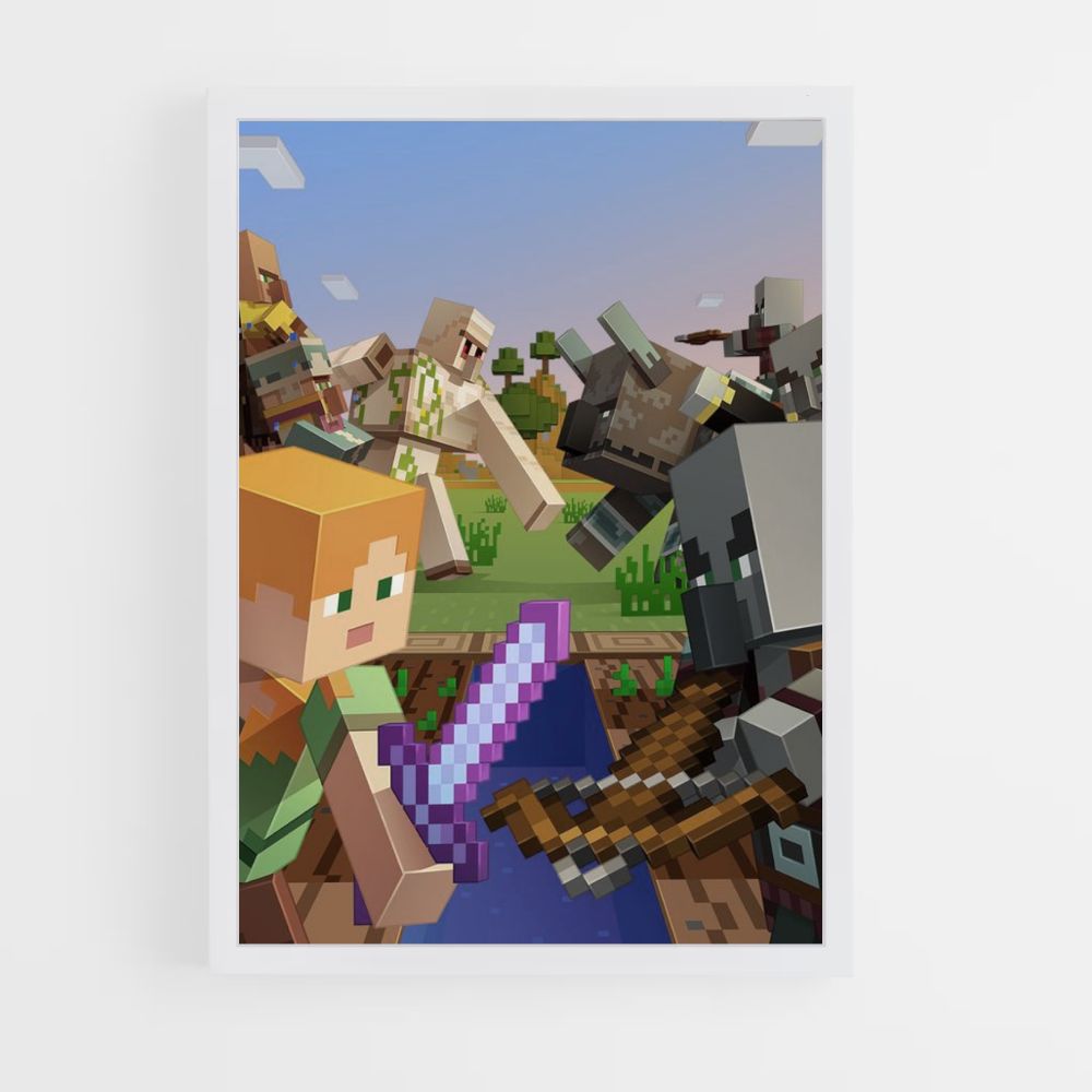 Poster Combattimento di Minecraft