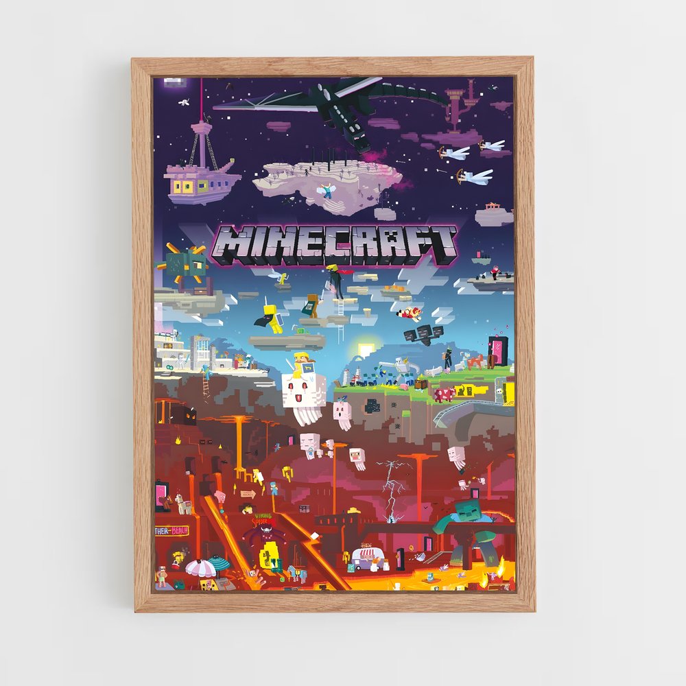 minecraft-4 cadre Bois clair
