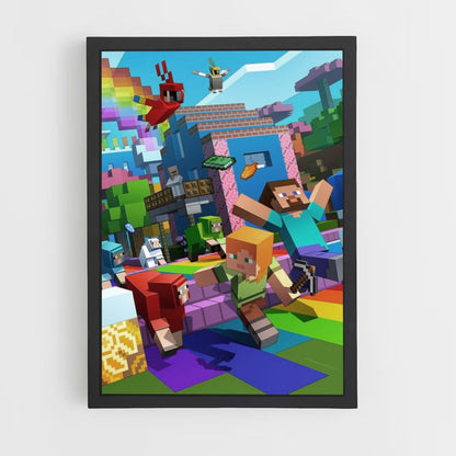 Poster Minecraft Arcobaleno