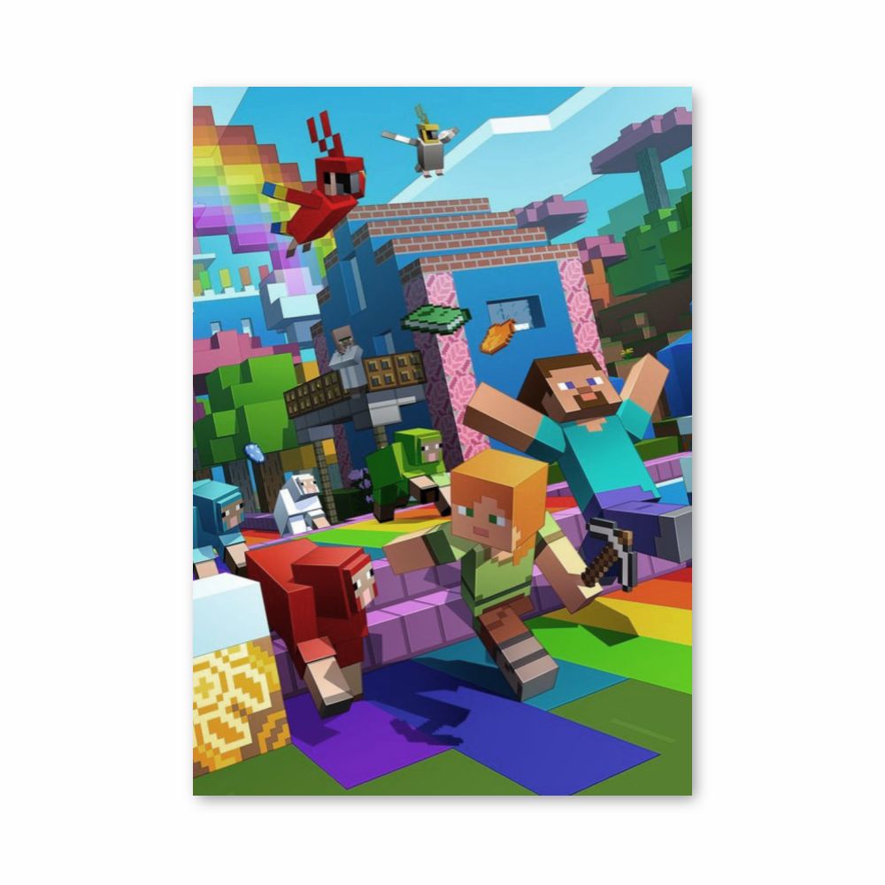 Poster Minecraft Arcobaleno