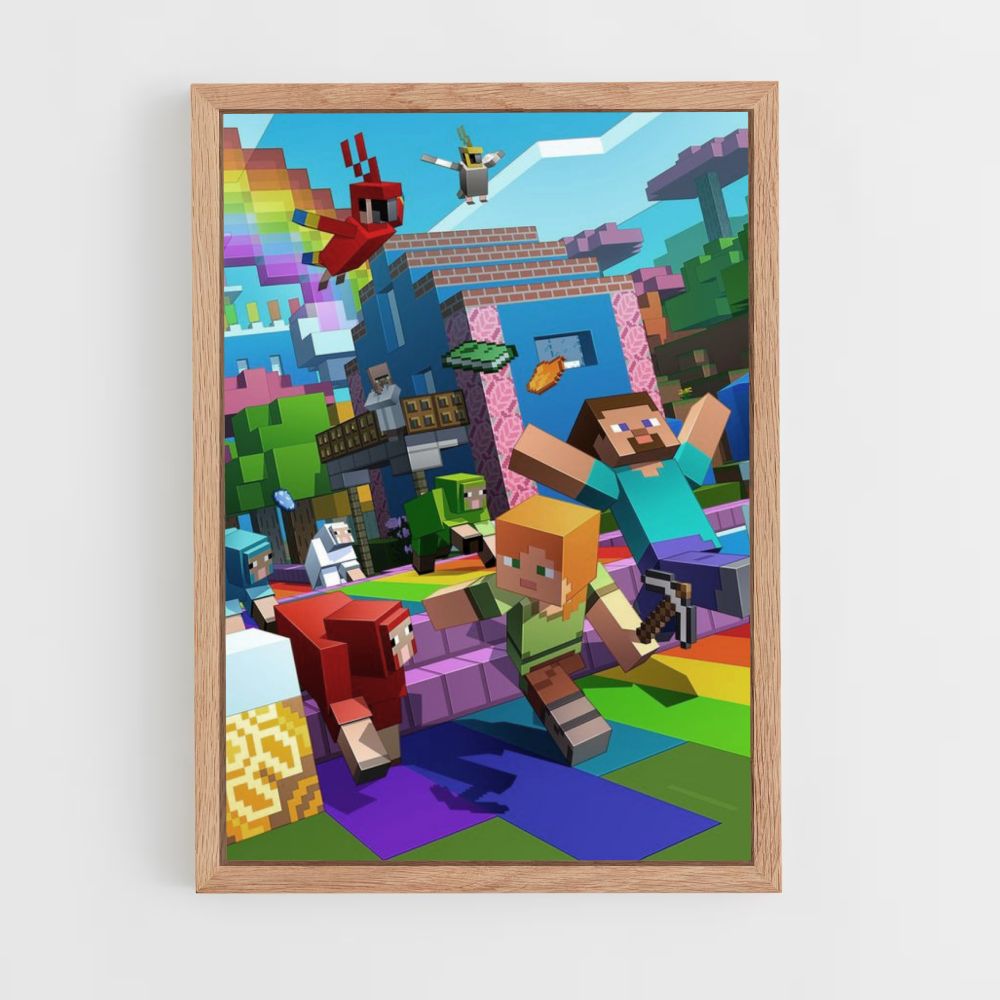 Poster Minecraft Arcobaleno