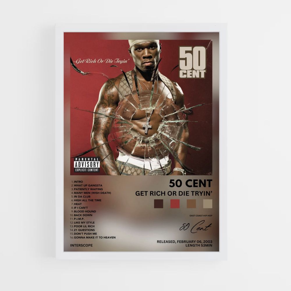 Poster 50cent Diventa ricco o muori provandoci