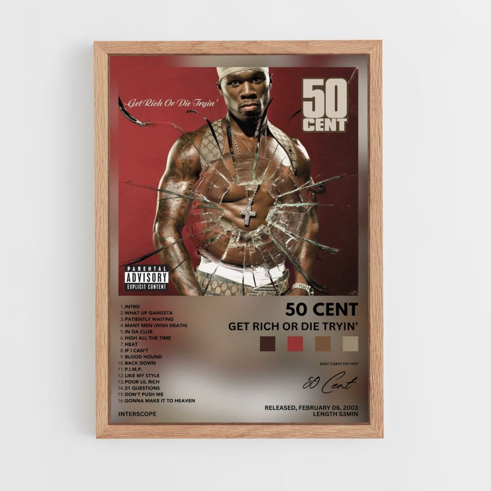 Poster 50cent Diventa ricco o muori provandoci