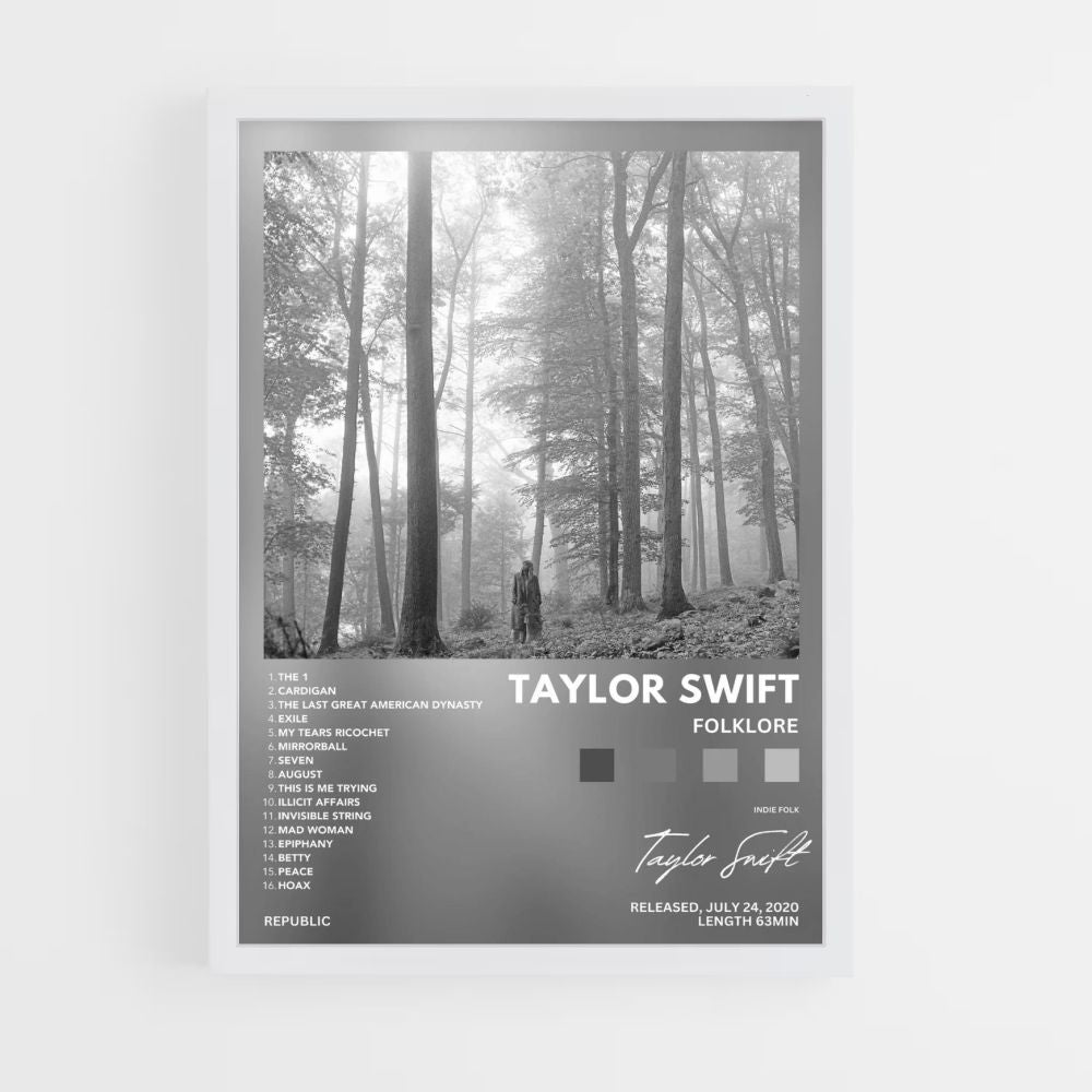 Poster Folclore di Taylor Swift