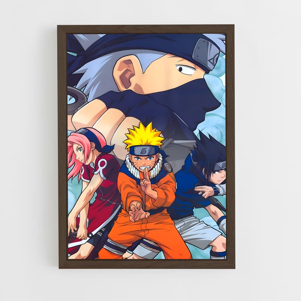 naruto-8 cadre Bois foncé