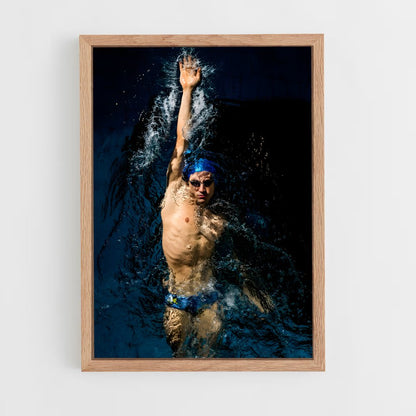 natation-2 cadre Bois clair