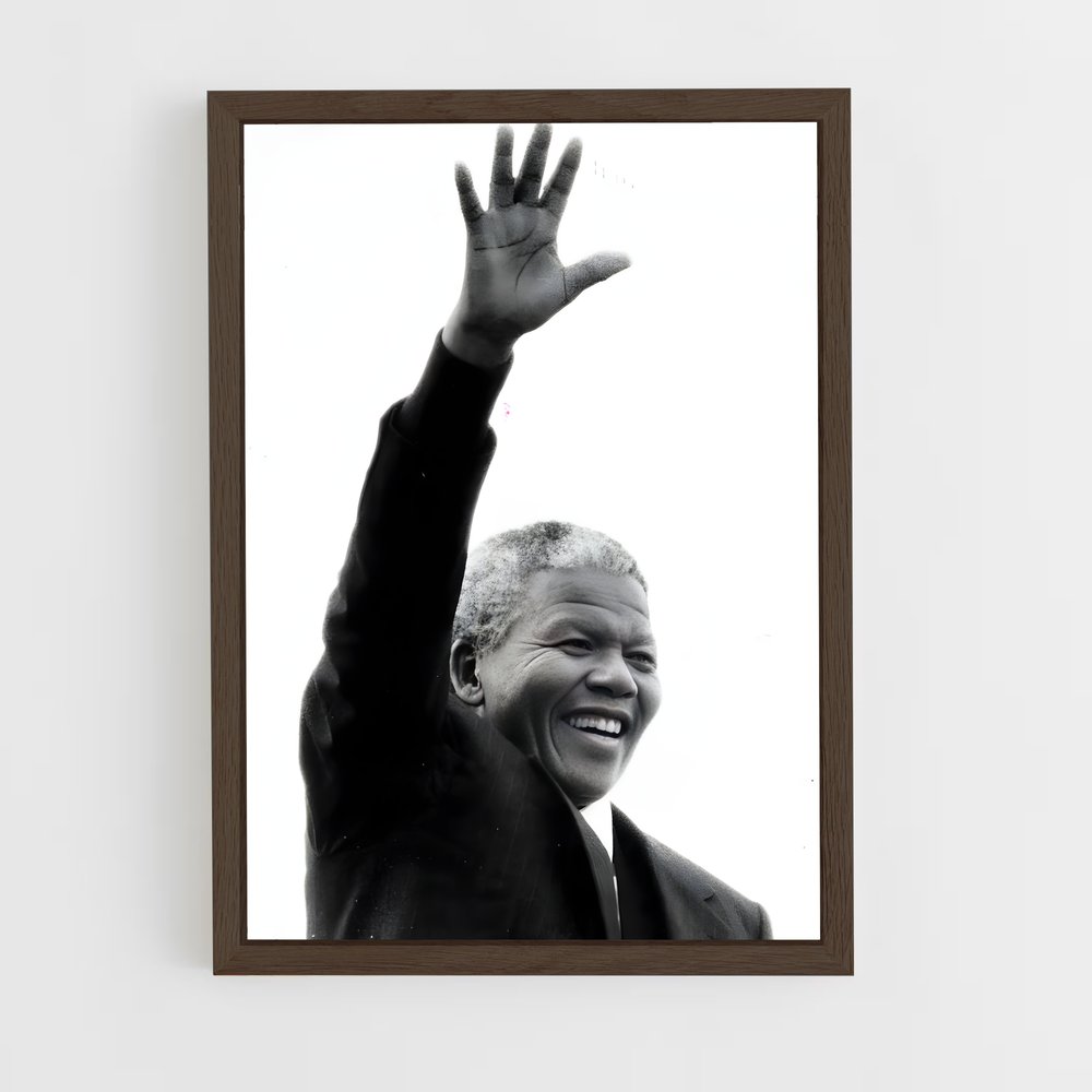 nelson-mandela-3 cadre Bois foncé