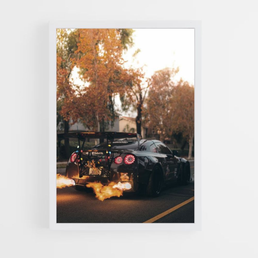 Poster Nissan GTR Fiamme