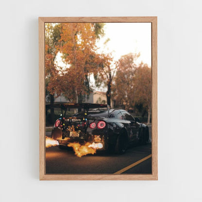 Poster Nissan GTR Fiamme