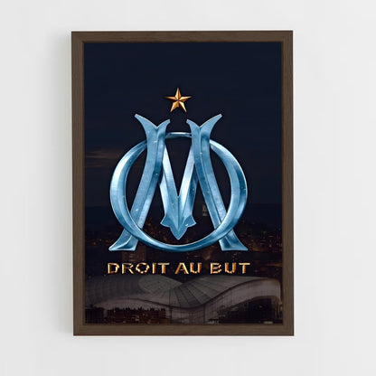 olympique-de-marseille-1 cadre Bois foncé