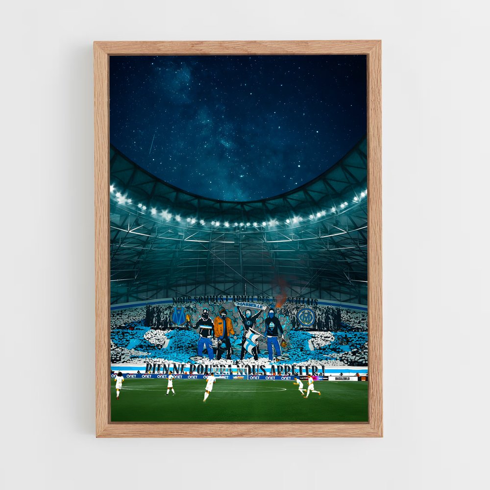 olympique-de-marseille-2 cadre Bois clair