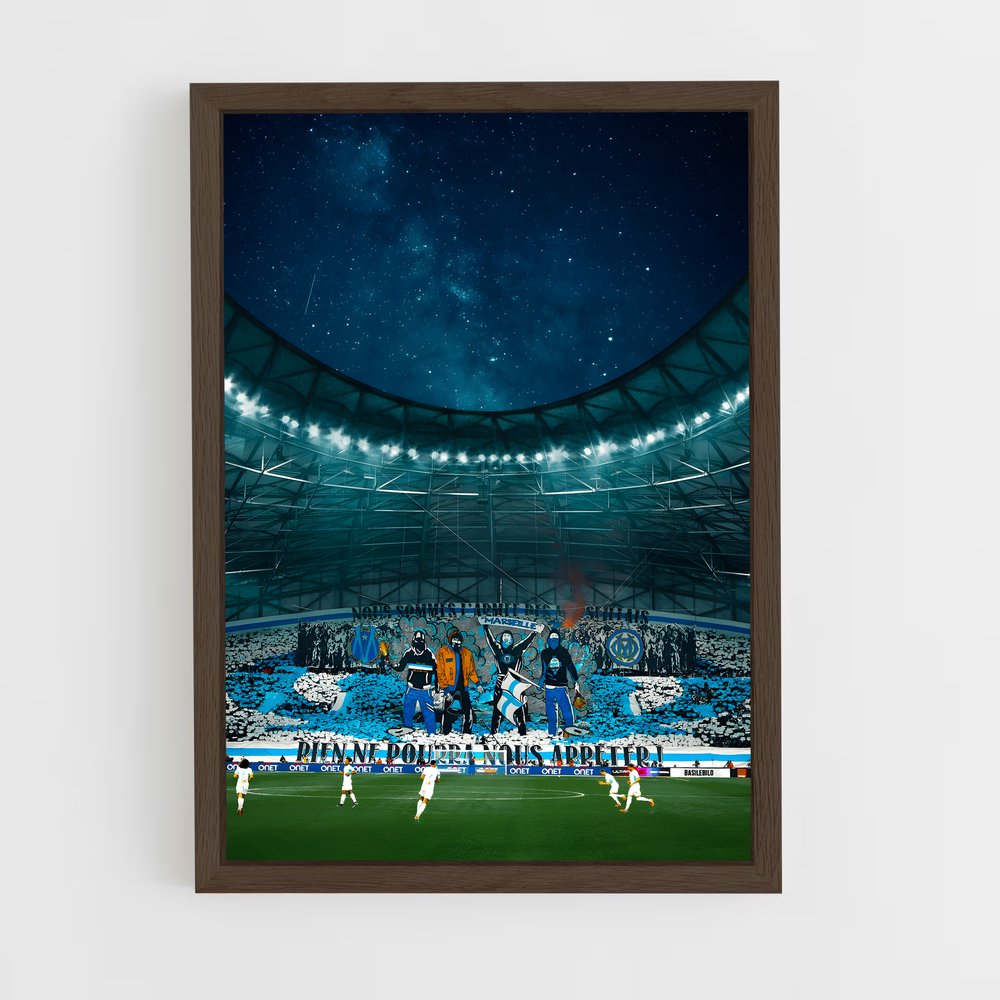 olympique-de-marseille-2 cadre Bois foncé