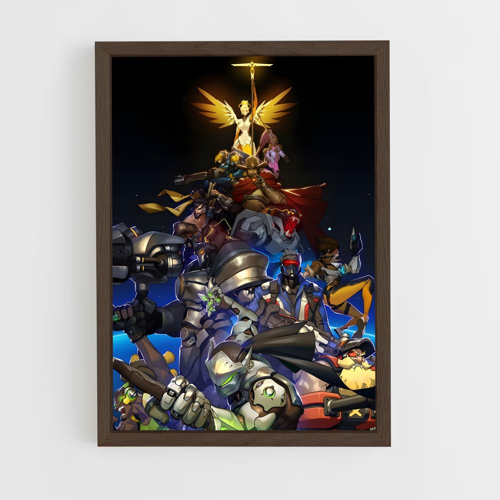 overwatch-7 cadre Bois foncé