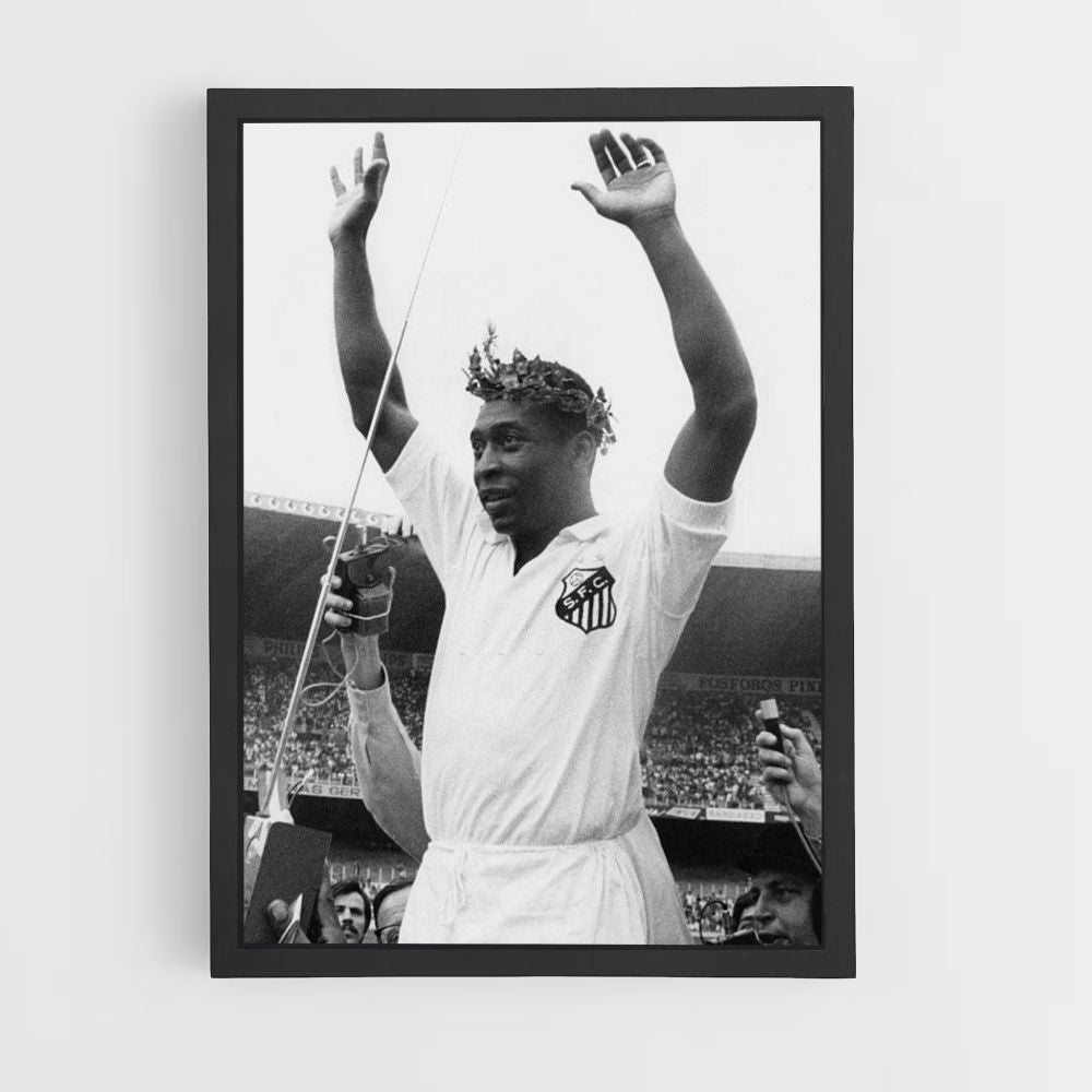 Poster Pelé in bianco e nero