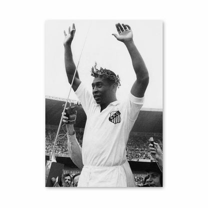 Poster Pelé in bianco e nero