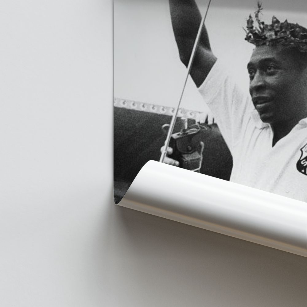 Poster Pelé in bianco e nero