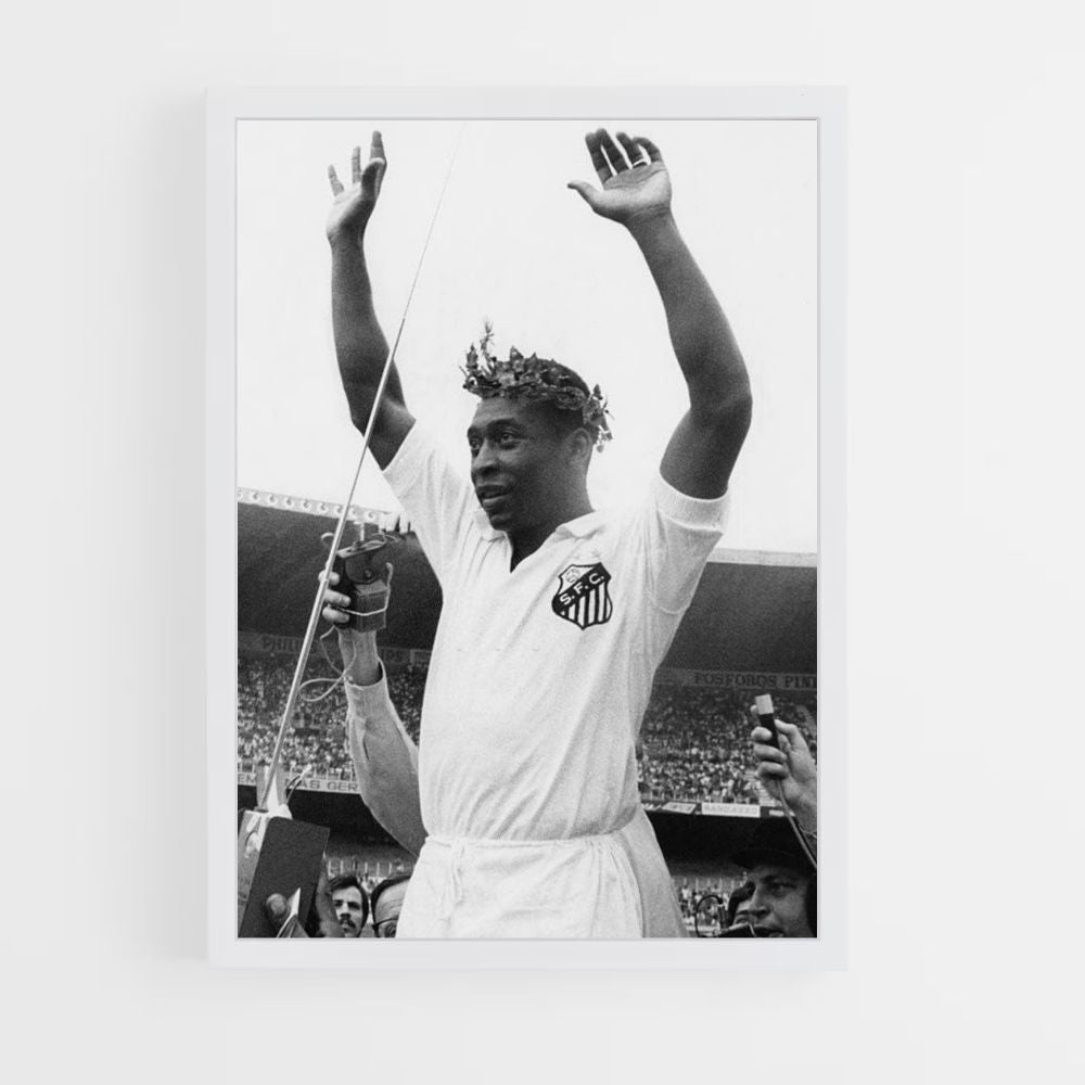 Poster Pelé in bianco e nero