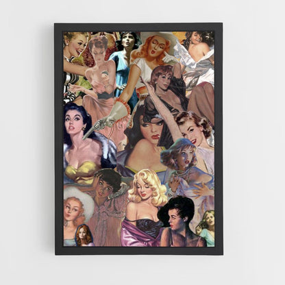 Collage di poster con pin-up