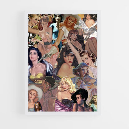 Collage di poster con pin-up