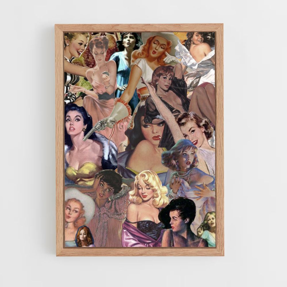 Collage di poster con pin-up