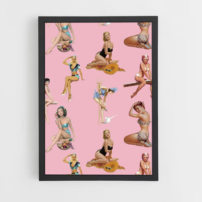 Poster rosa pin-up