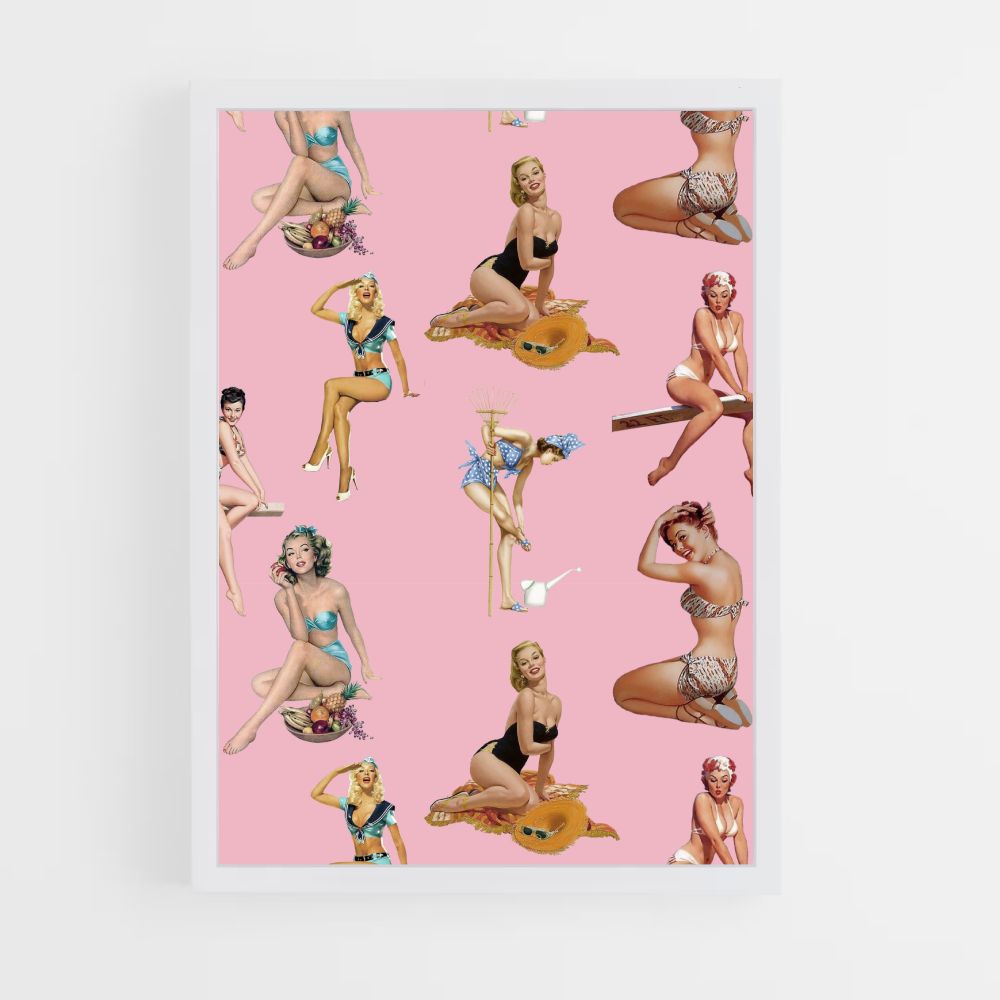 Poster rosa pin-up