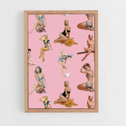 Poster rosa pin-up