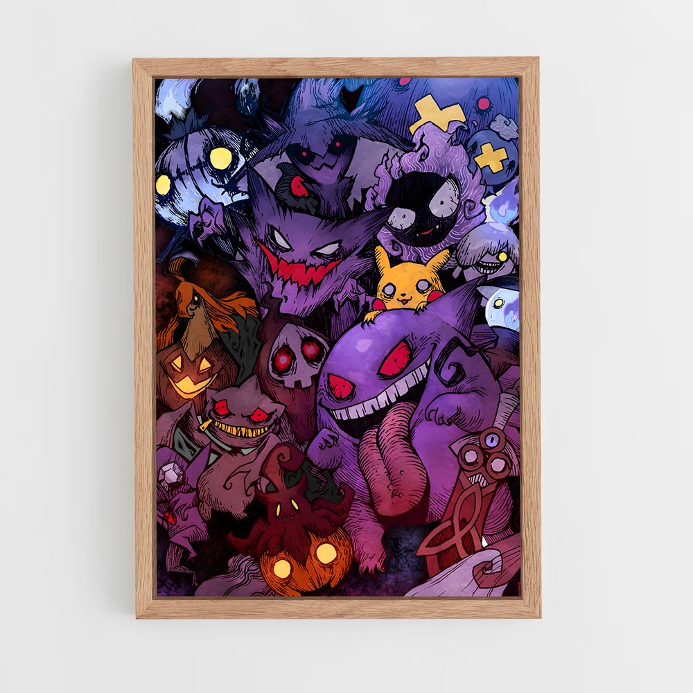 pokemon-10 cadre Bois clair