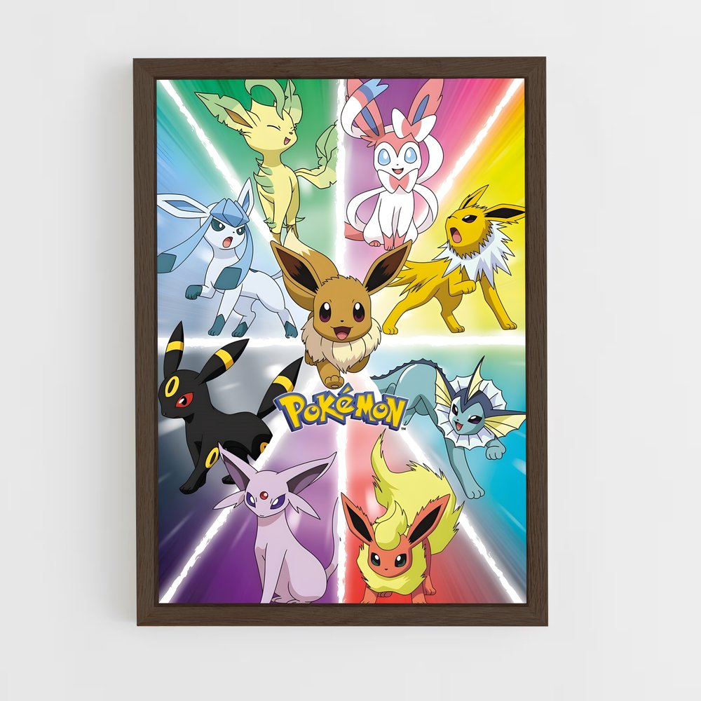 pokemon-12 cadre Bois foncé