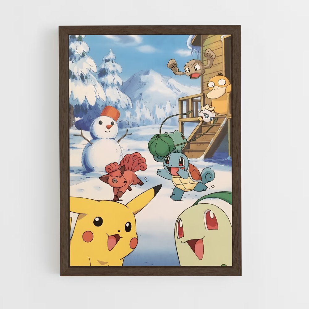 pokemon-13 cadre Bois foncé