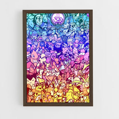 pokemon-2 cadre Bois foncé