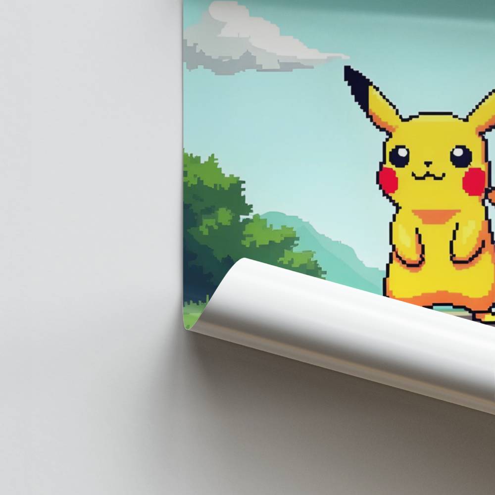 Poster Pixel Art Pikachu