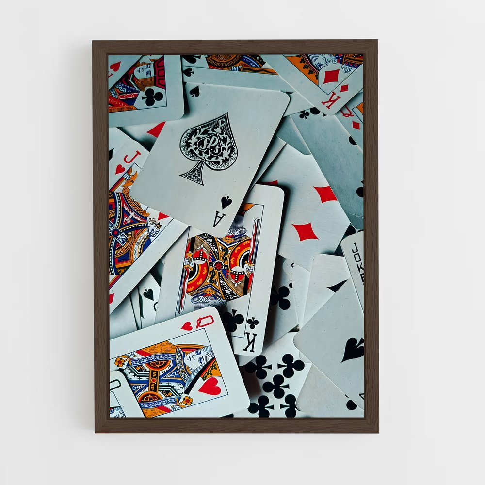 poker-1 cadre Bois foncé