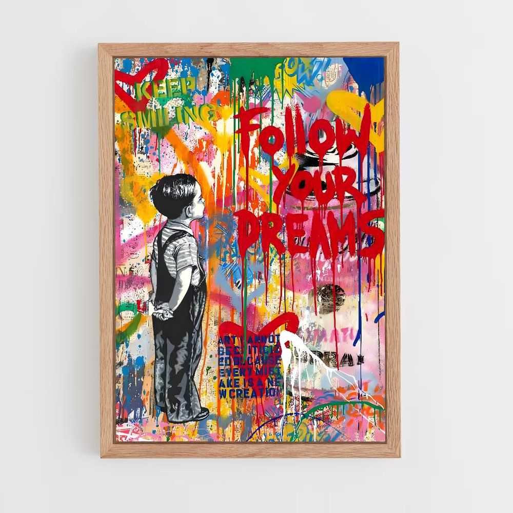 pop-art-5 cadre Bois clair