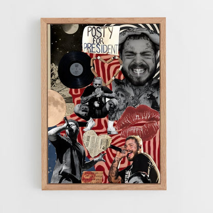 post-malone-18 cadre Bois clair