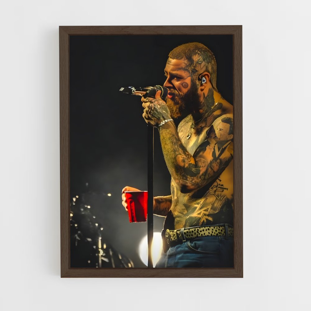 post-malone-23 cadre Bois foncé