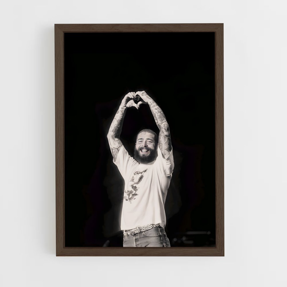 post-malone-6 cadre Bois foncé